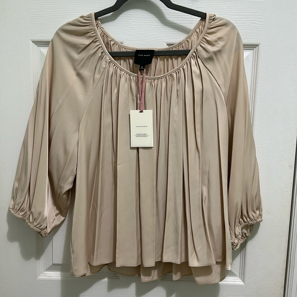 Alex Marie Sz XL Tan Blouse
